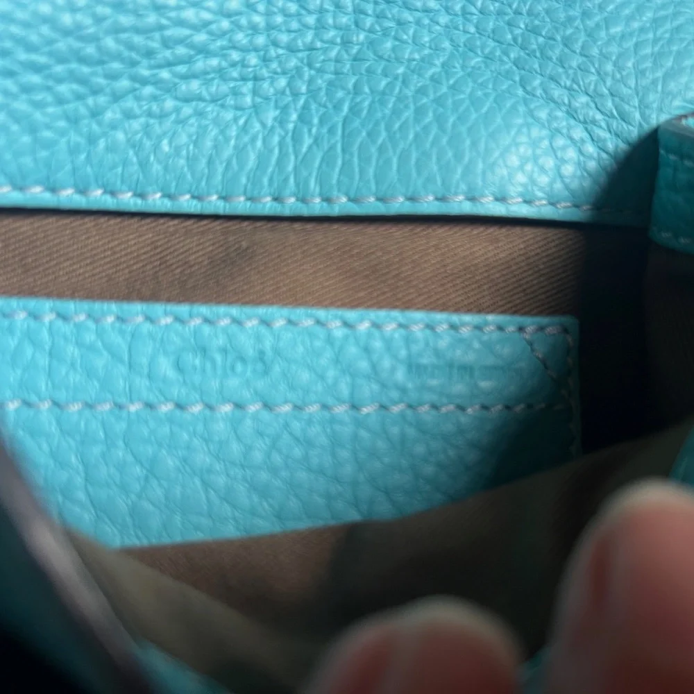 Chloe Light Blue Leather Mini Marcie Crossbody Bag Turquoise Summer Bag - Picture 12 of 15